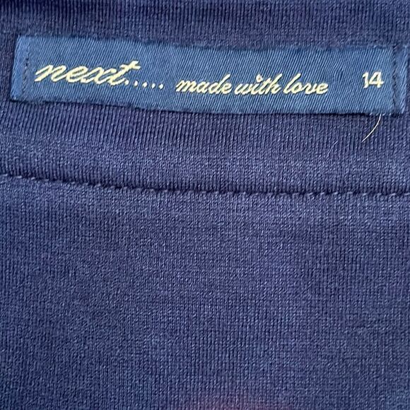Next Navy Blue Dress Size10 (UK 14) Retro Style Shift - Picture 13 of 14